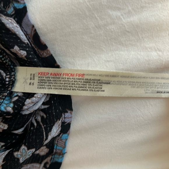 Free People Black Floral Dress xs NWOT - Picture 6 of 8